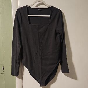 Old Navy Charcoal Long Sleeve Bodysuit